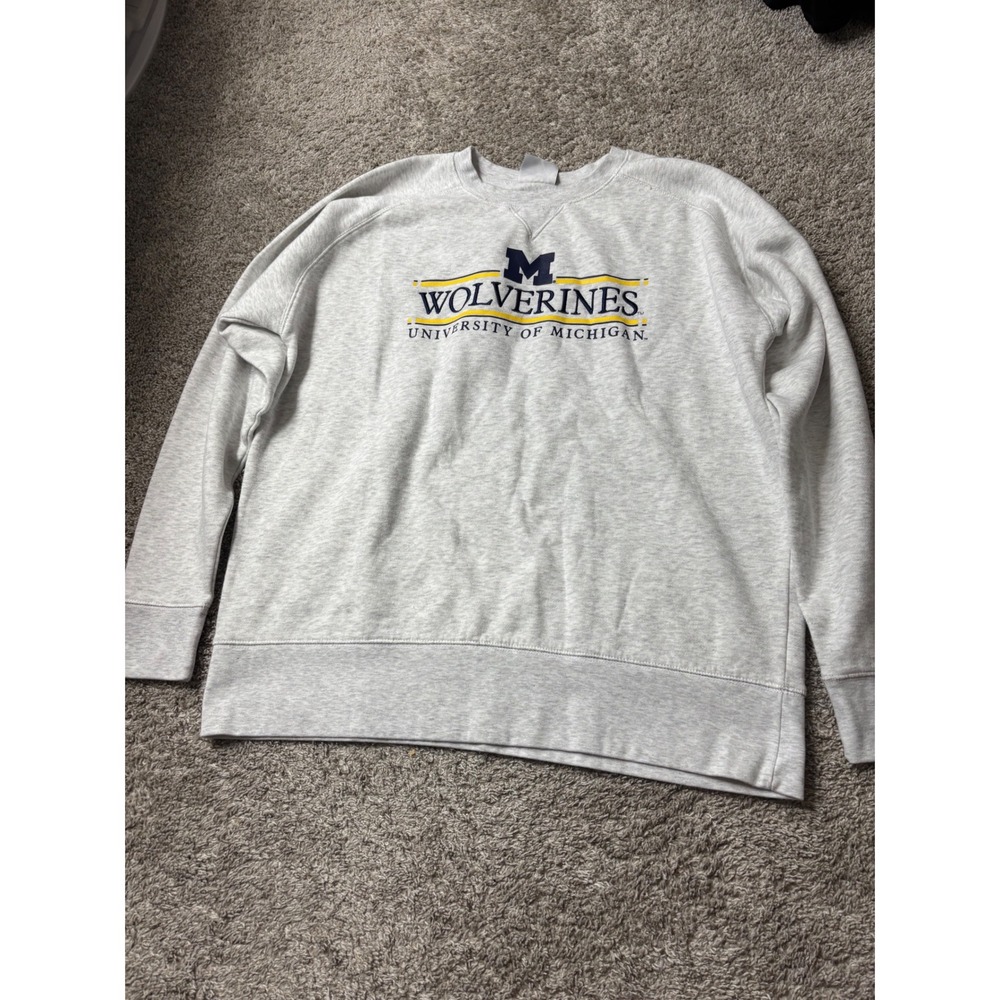Champion Michigan Wolverines Sweatshirt Mens XL Gray Crewneck College Pullover